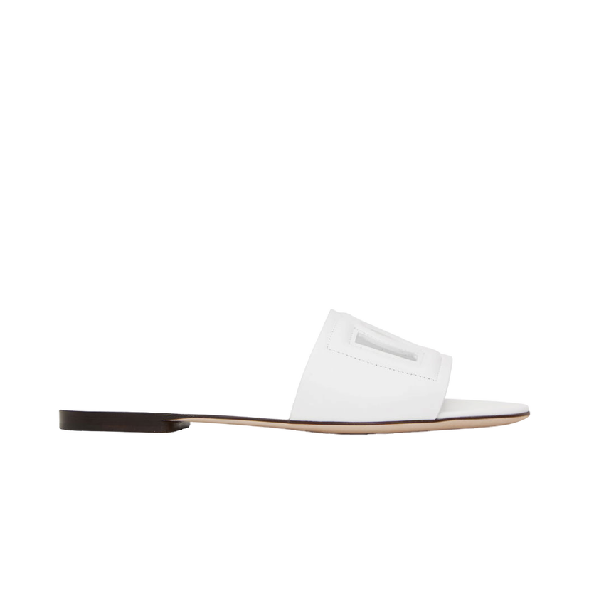 Sneakers og sko Dolce & Gabbana White 'DG' Cutout Slides Hvid | CQ0436 AY329