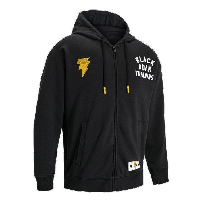 Sweatshirt Under Armour Project Rock Black Adam Training Full Zip Fleece Hoodie Sort | 1377749-001, 0