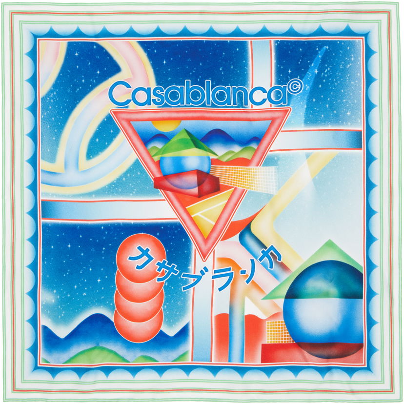 Tørklæde Casablanca Casablanca Silk Scarf Flerfarvet | APF25-ACC-053-03