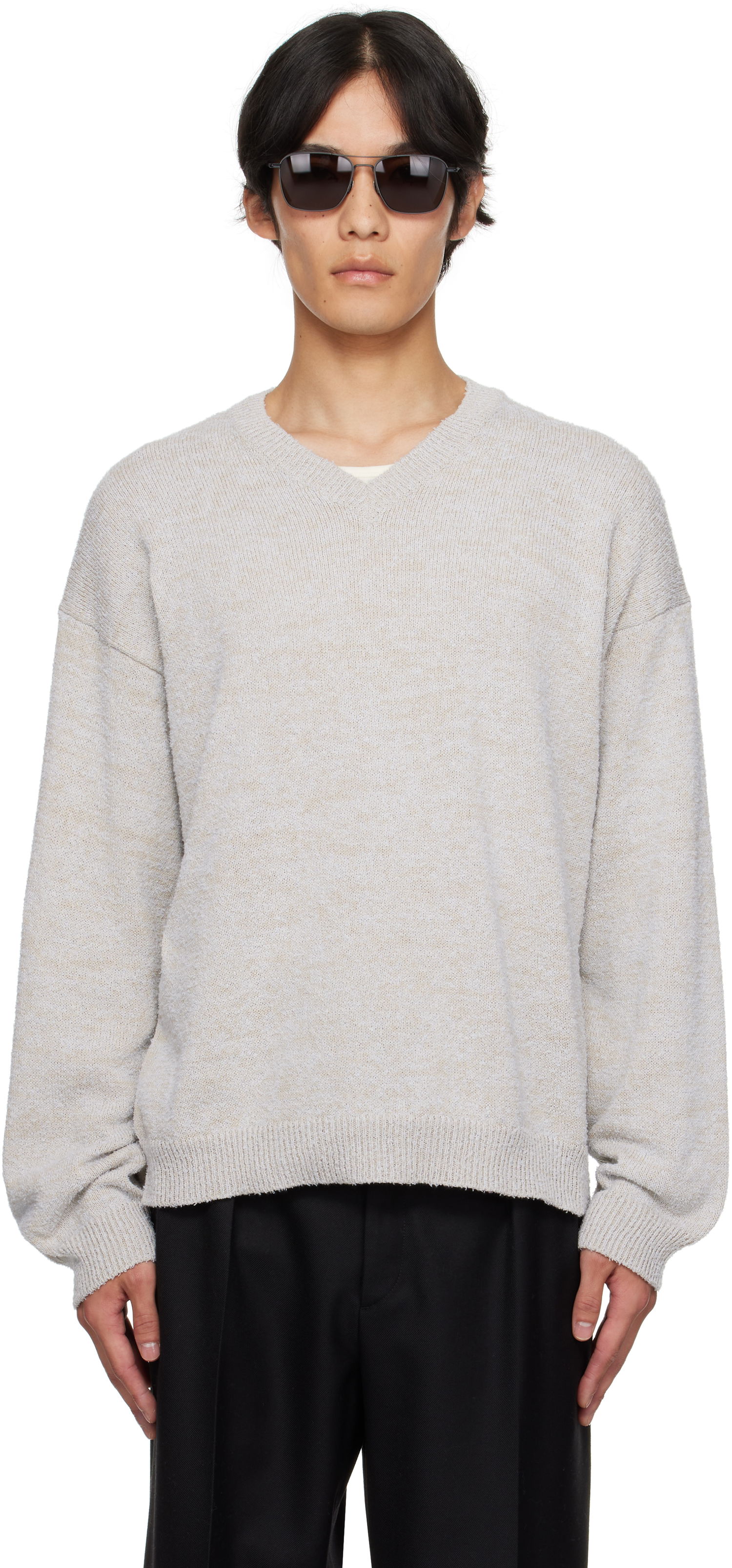 Sweater Maison Margiela Maison Margiela V-Neck Sweater Grå | S50HN0019 M13152, 0