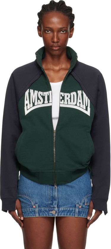 Sweatshirt VETEMENTS Vetements 'Amsterdam' Patched Zip-Up Sweatshirt Mørkeblå | UH76ZU760EN, 0