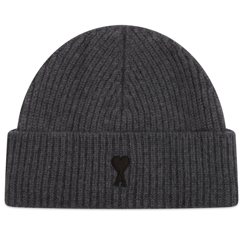 Beanie AMI AMI Paris Merino Wool Beanie Grå | H25UBO006-018-0504H25