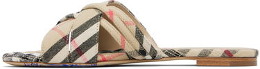 Tøj Burberry Burberry Check Cabana Slides Beige | 8111378, 2