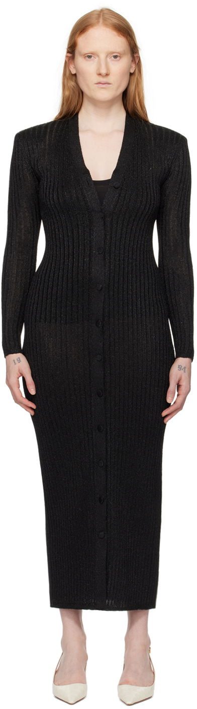 Kjole Tom Ford Metallic Midi Cardigan Dress Sort | ACK413-YAX661