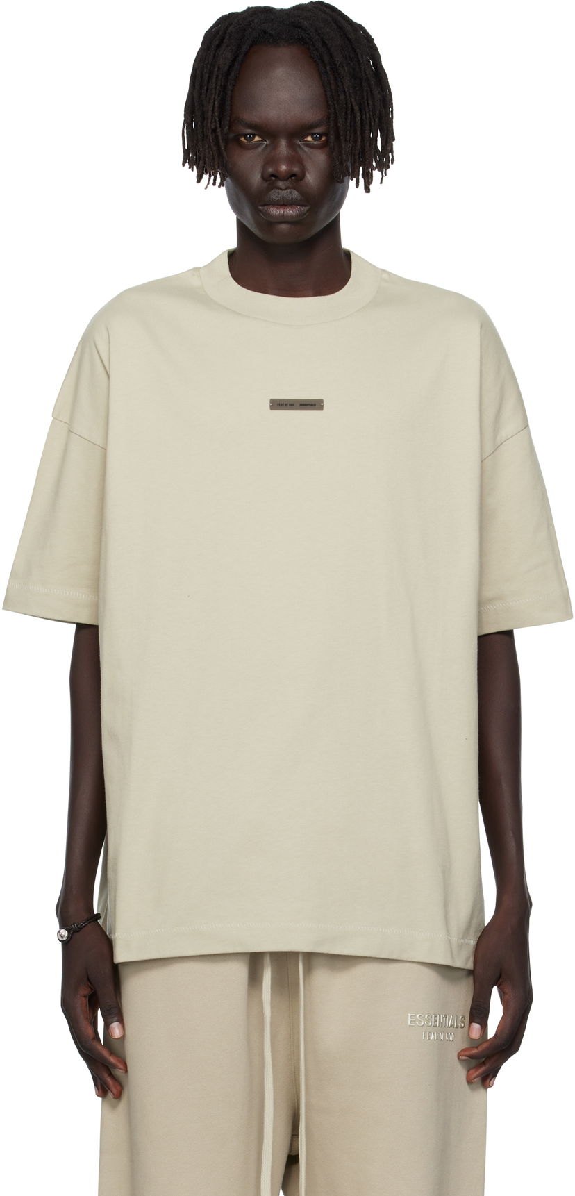 T-shirt Fear of God ESSENTIALS Classic Fit T-Shirt Beige | 125SP254196F