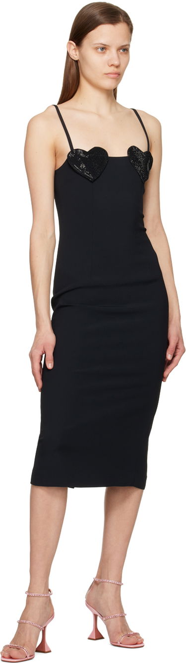Kjole Blumarine Midi Dress With Sequin Hearts Sort | P322A316A, 3