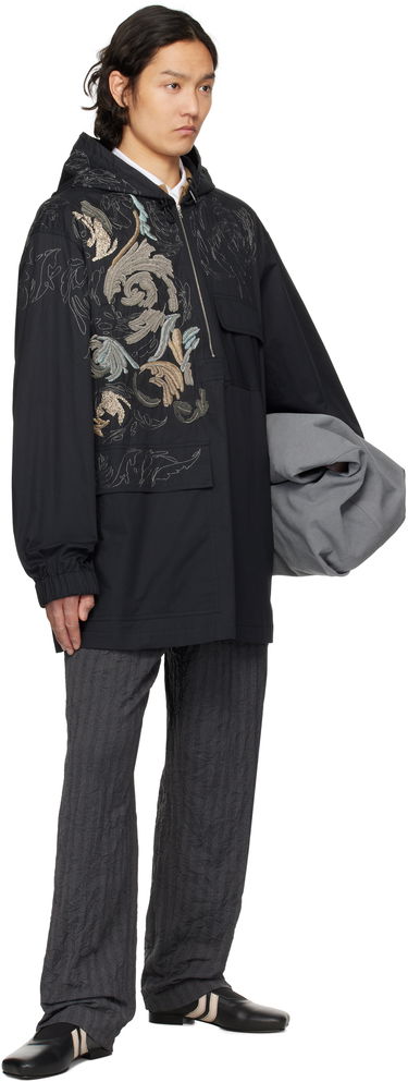 Vindjakke Dries Van Noten Dries Van Noten Embroidered Hooded Anorak Sort | 251-020545-1147, 3