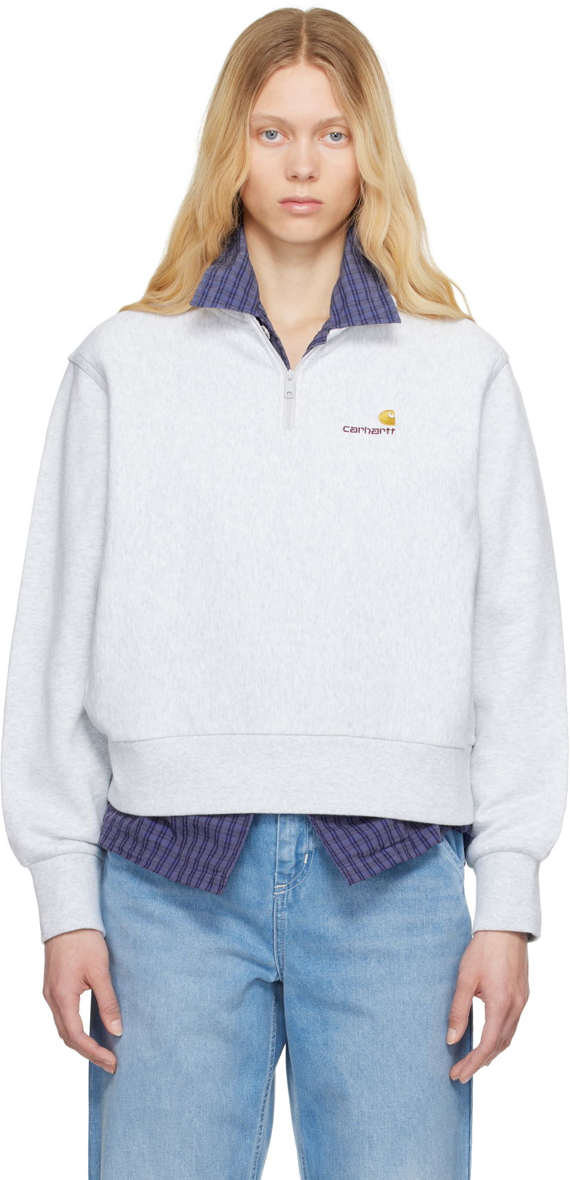 Sweater Carhartt WIP Carhartt WIP American Script High Neck Sweatshirt Grå | I033827 482XX