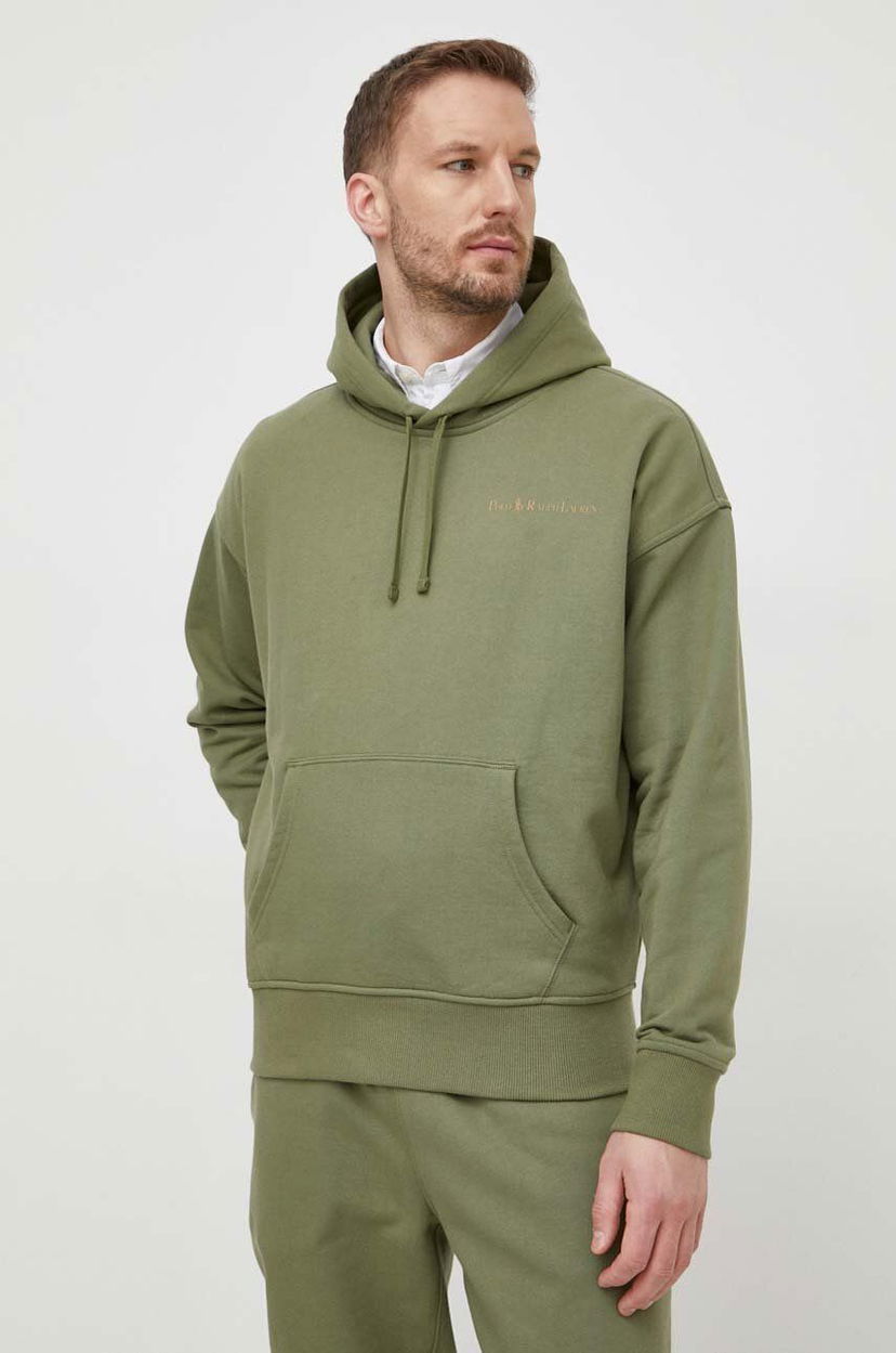 Sweatshirt Polo by Ralph Lauren Logo-Print Hooded Sweatshirt Grøn | 710917904
