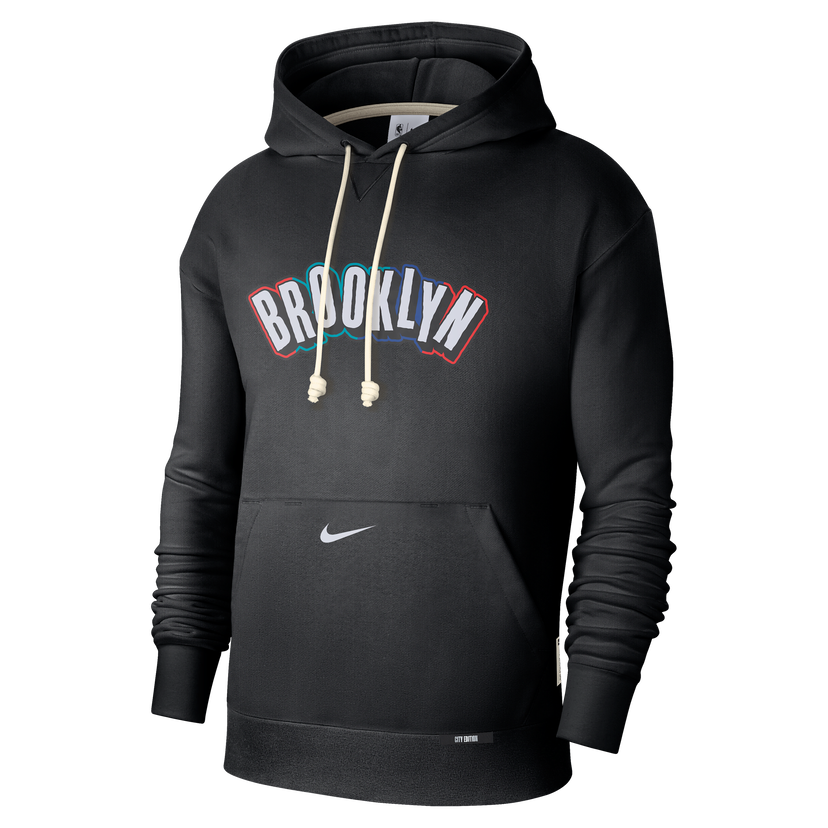 Sweatshirt Nike Dri-FIT NBA Courtside Brooklyn Nets City Edition Hoodie Sort | FZ0475-010