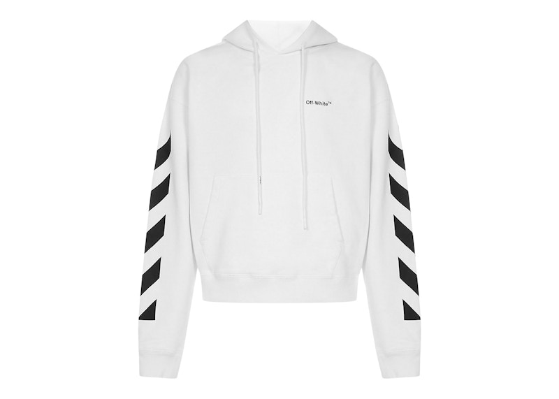 Sweatshirt Off-White Diagonal Helvetica Oversized Hoodie Hvid | OMBB037C99FLE0010110