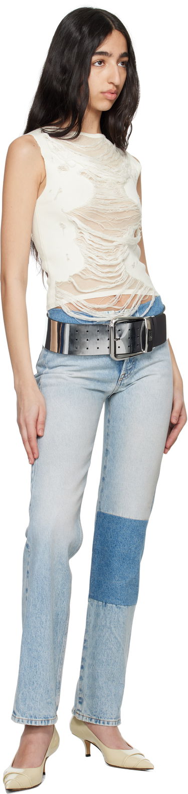 Jeans Maison Margiela MM6 Maison Margiela Patchwork Jeans Blå | S62LB0187 M30018, 4