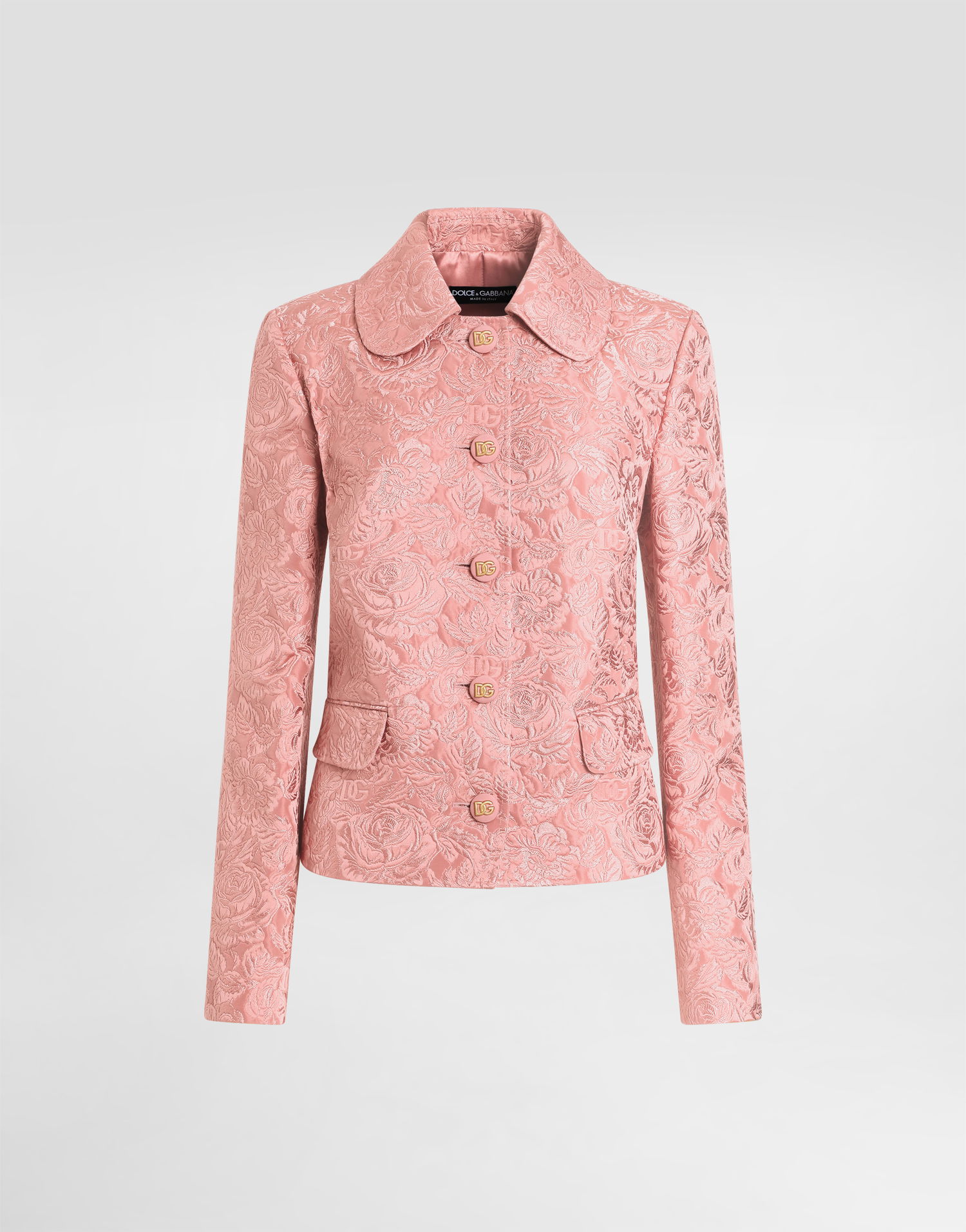 Jakke Dolce & Gabbana Dolce & Gabbana Single-Breasted Floral Jacquard Jacket Lyserød | F29UETHJMQKF0473, 0