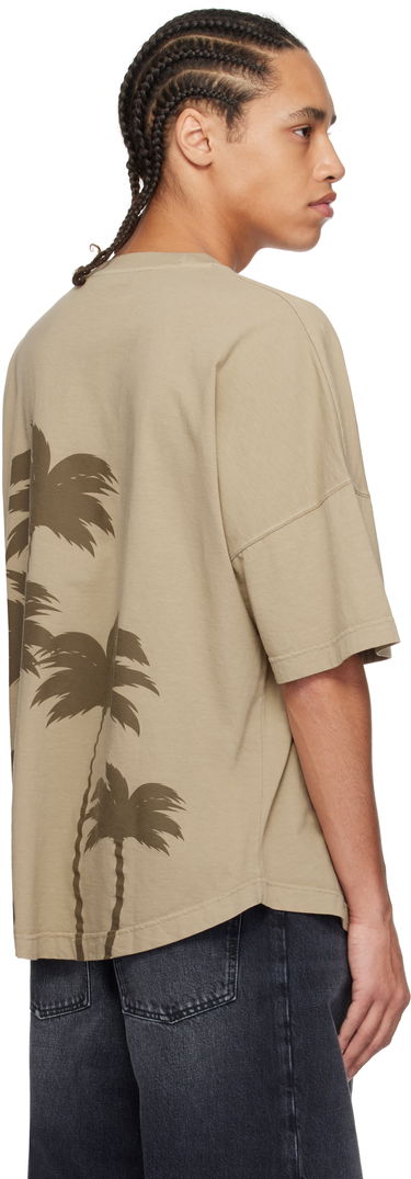 T-shirt Palm Angels Palm Angels Palms Over T-Shirt Beige | PMAA002S25JER0046161, 2