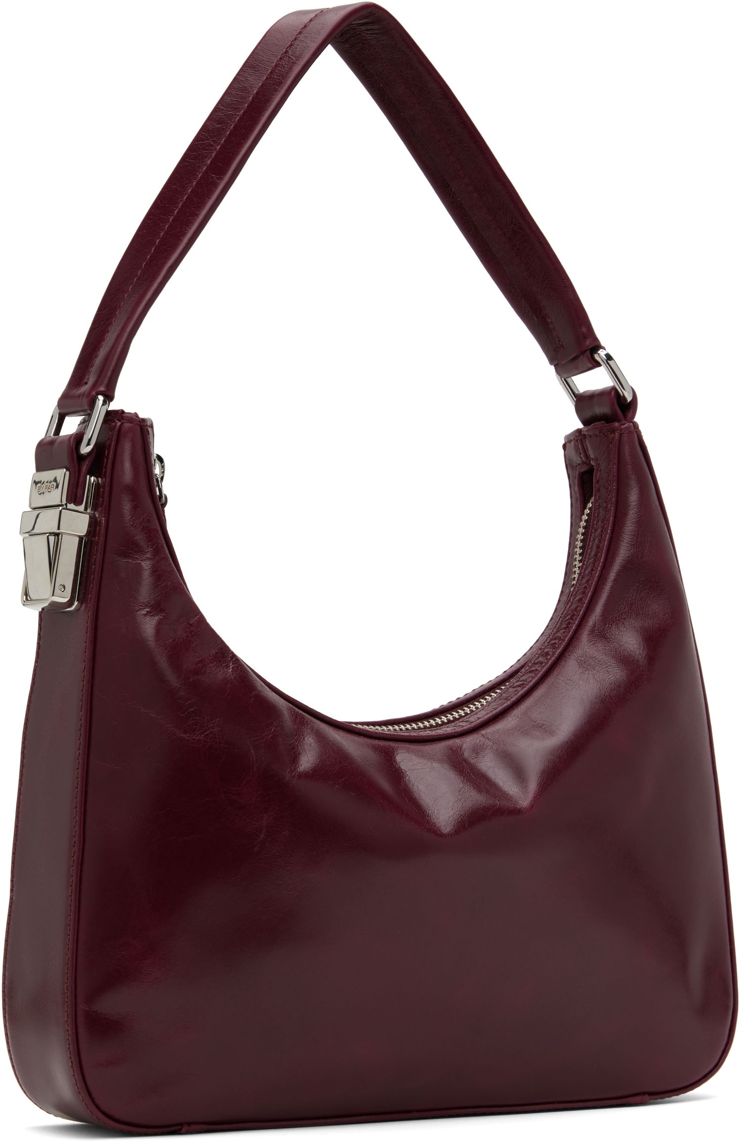 Håndtaske BY FAR BY FAR Rhea Creased Leather Shoulder Bag Bourgogne | MWBSB027CL034RD028PL, 1