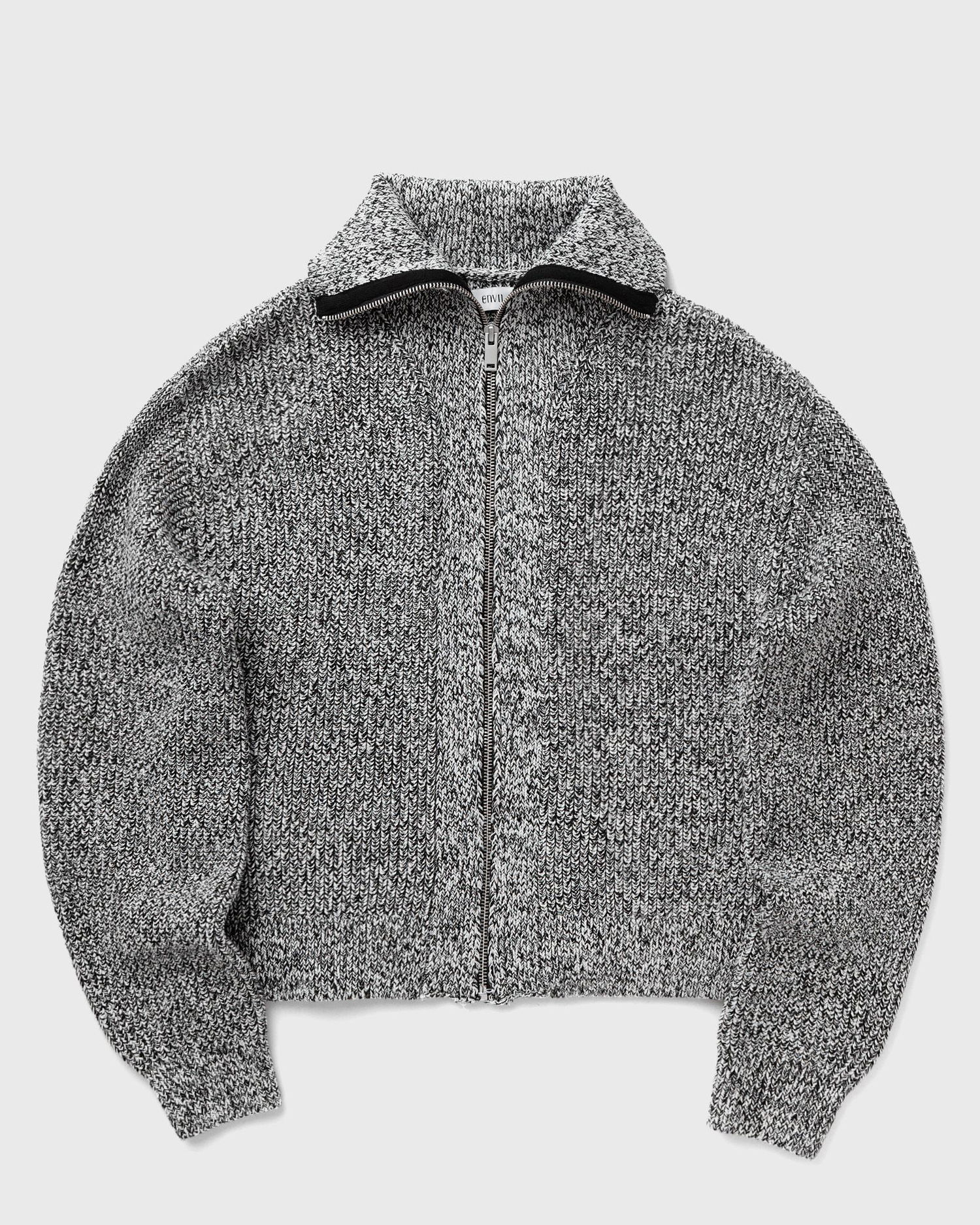 Sweater envii Envii Washington Long Sleeve Cardigan, Size L Grå | E23500024-BLACK_SPECKLE, 0