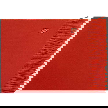 Tørklæde MAISON KITSUNÉ Fox Head Patch Wool Scarf Rød | LM06201WA0018-M669, 0