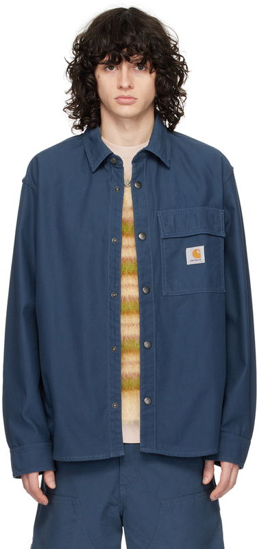 Skjorte Carhartt WIP Workwear Button-Up Shirt Jacket Blå | I033443, 0