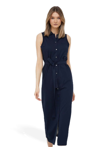 Kjole Lacoste Stretch Cotton Piqué Polo Dress Mørkeblå | EF1107