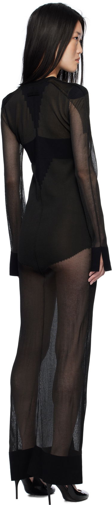 Kjole Jean Paul Gaultier Gaultier Logo Knit Maxi Dress Sort | 25/33-F-RO311-M083-00, 2