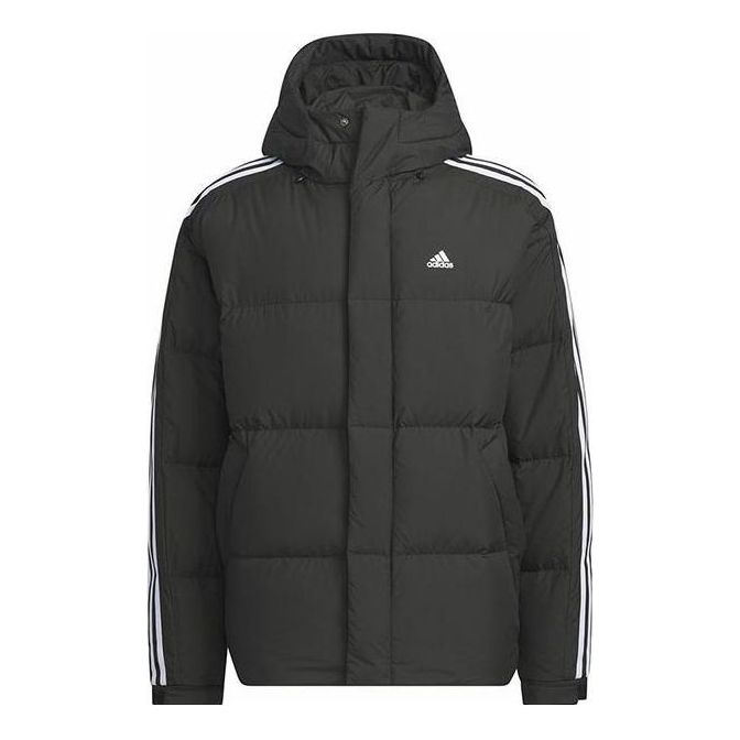 Puffer jakke adidas Originals Three Stripes Puffer Down Jacket Sort | IT8732
