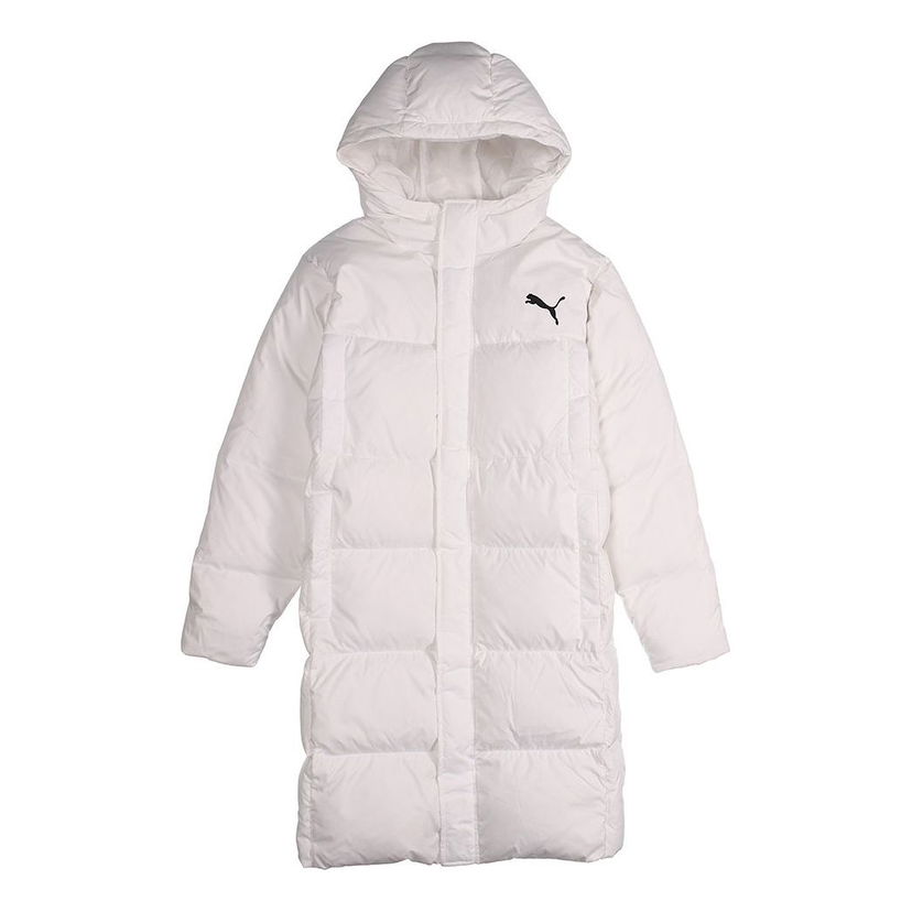 Puffer jakke Puma Long Padded Sportswear Jacket Hvid | 581642-02