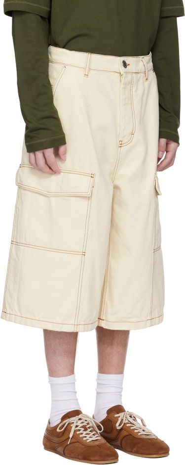Shorts AMI AMI Paris Cotton Wide Fit Cargo Bermuda Shorts Beige | HSO406.DE0039, 1
