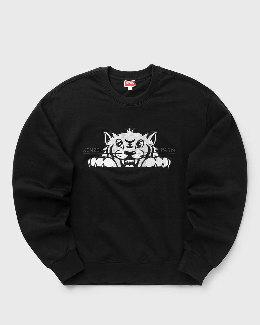 Sweatshirt KENZO Happy Tiger Embroidered Sweatshirt Sort | FF65SW2654MF.99J