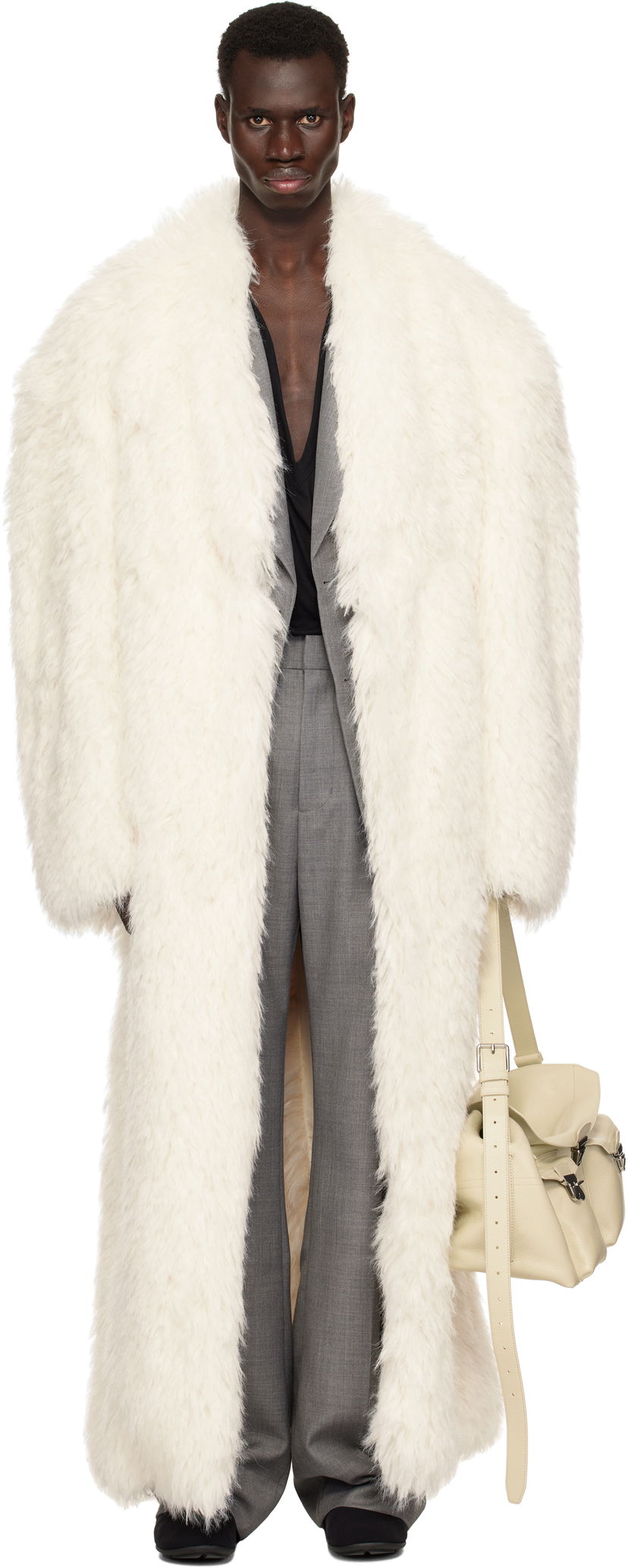 Frakker Entire Studios Entire Studios Chrysalis Faux-Fur Coat Hvid | ES2688FR