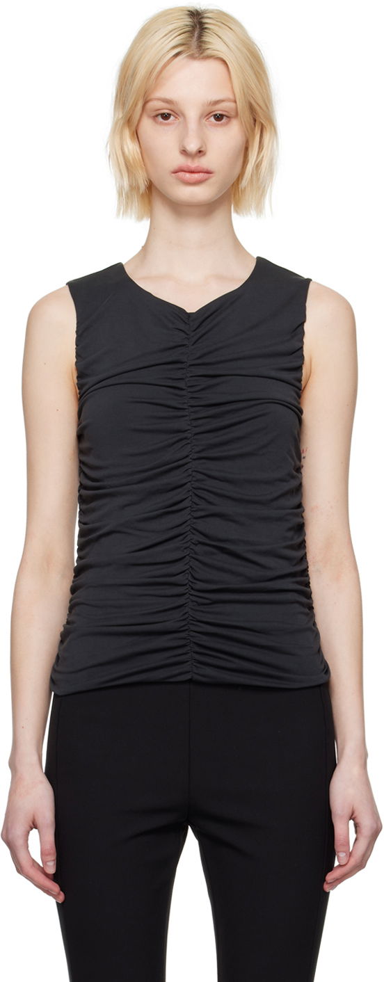 Tanktop rag & bone Christy Ruched Tank Top Sort | WAC23PT024CR24
