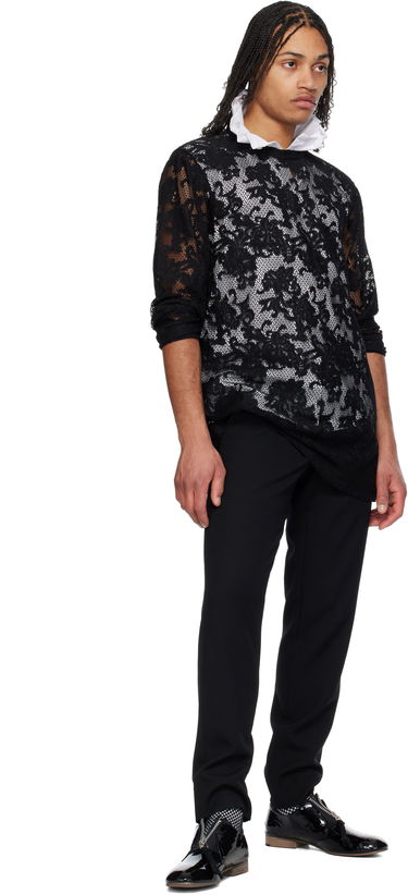 Skjorte Comme des Garçons Comme des Garçons Homme Plus Raschel Lace T-Shirt Sort | PO-T036-051, 3