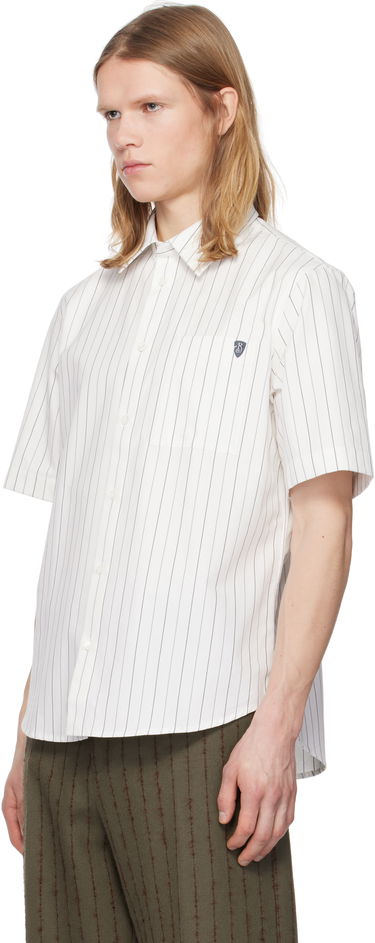 Skjorte Burberry Burberry Pinstripe Short Sleeve Shirt Hvid | 8102569, 3