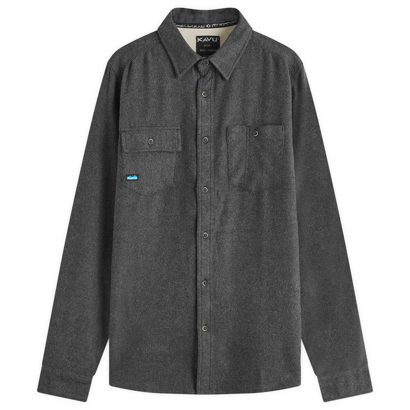 Skjorte KAVU Langley Flannel Overshirt Large Grå | 5039-2027