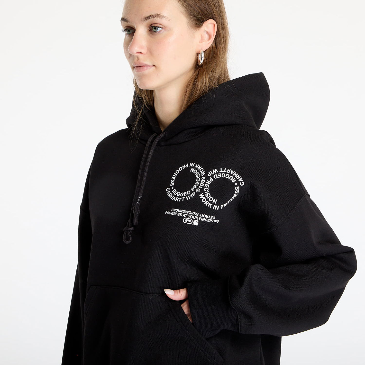 Sweatshirt Carhartt WIP Carhartt WIP Hooded Rotation Sweatshirt Sort | I034690.0D2XX, 1