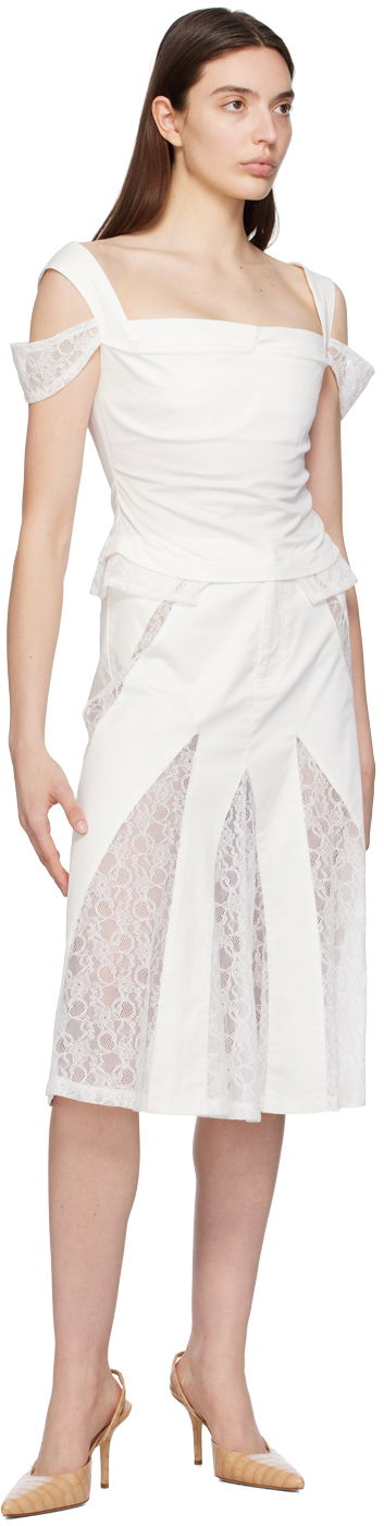 Nederdel Miaou Miaou Renata Lace-Trim Tank Top Hvid | 7133SPSDOV, 3