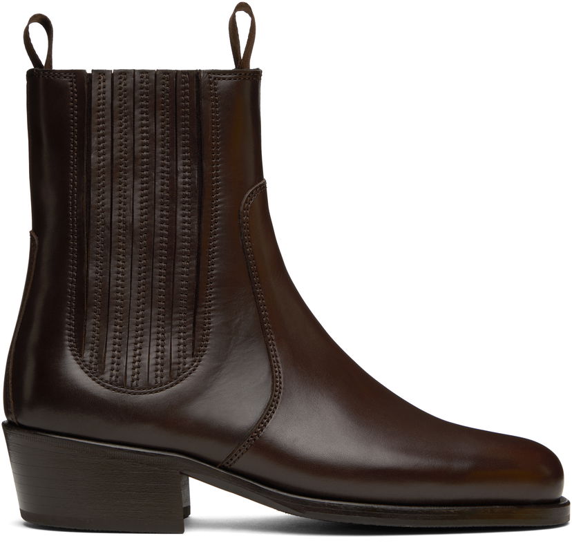 Tøj LEMAIRE Lemaire Leather Chelsea Boots Brun | FO0149 LL0106