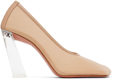 Sneakers og sko Amina Muaddi Half Glass Pump Heels Beige | CHARLOTTE GLASS MESH PUMP 95, 0