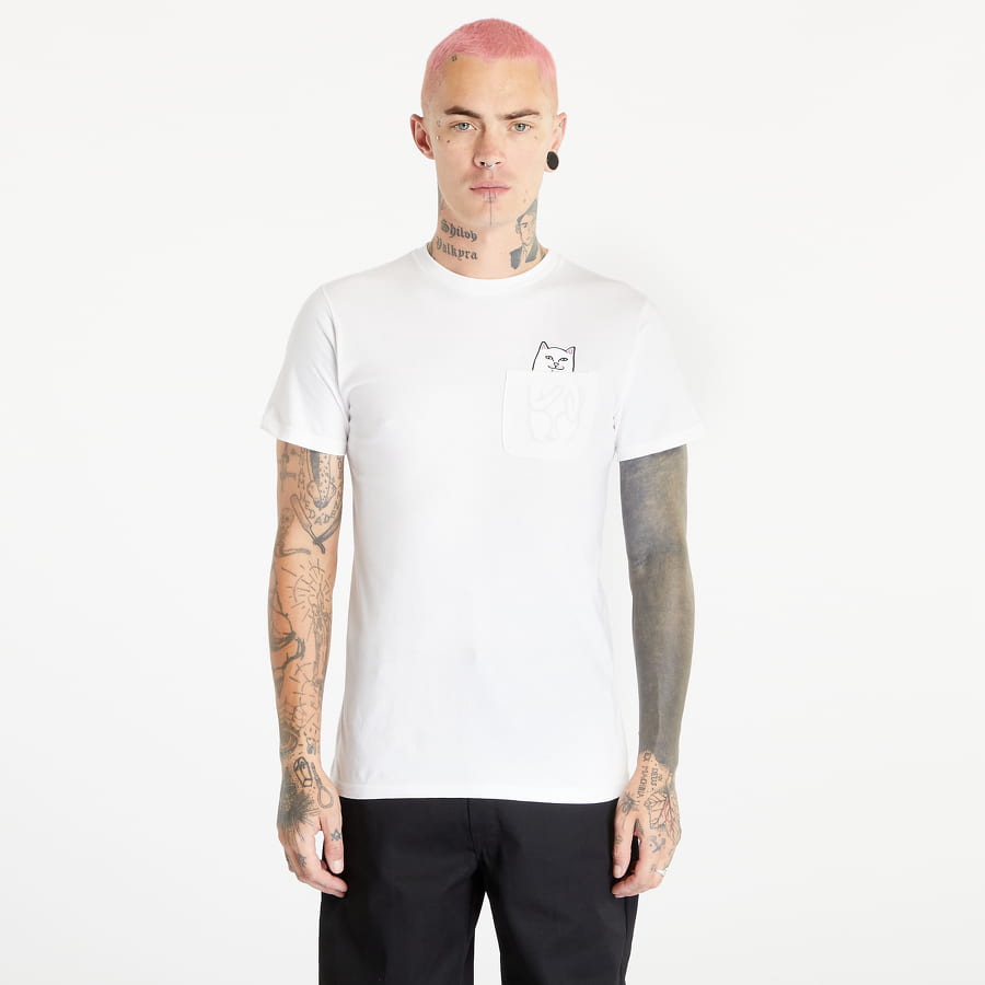 T-shirt RIPNDIP Lord Nermal Pocket Tee Hvid | RND0205, 0