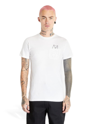 T-shirt RIPNDIP Lord Nermal Pocket Tee Hvid | RND0205