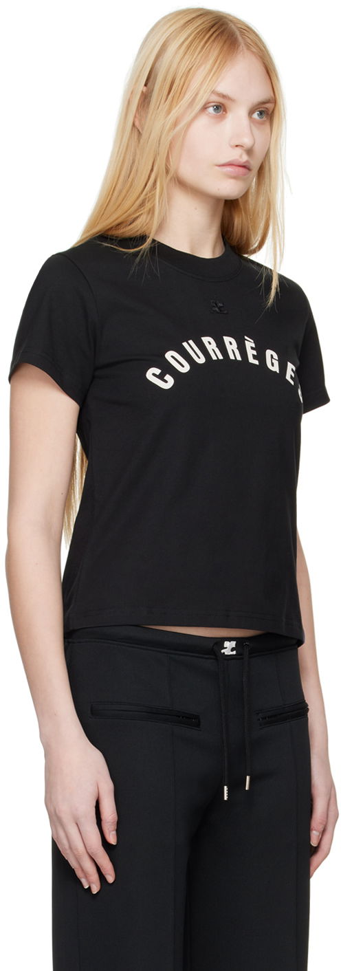 T-shirt Courrèges Straight Logo T-Shirt Sort | 124JTS006JS0112, 1
