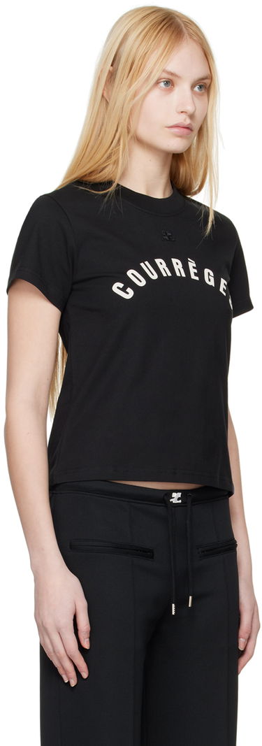 T-shirt Courrèges Straight Logo T-Shirt Sort | 124JTS006JS0112, 1