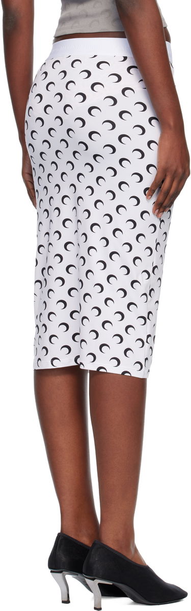 Nederdel Marine Serre Marine Serre Moon Printed Jersey Knee Length Midi Skirt Hvid | WSK123ACJER0001, 2