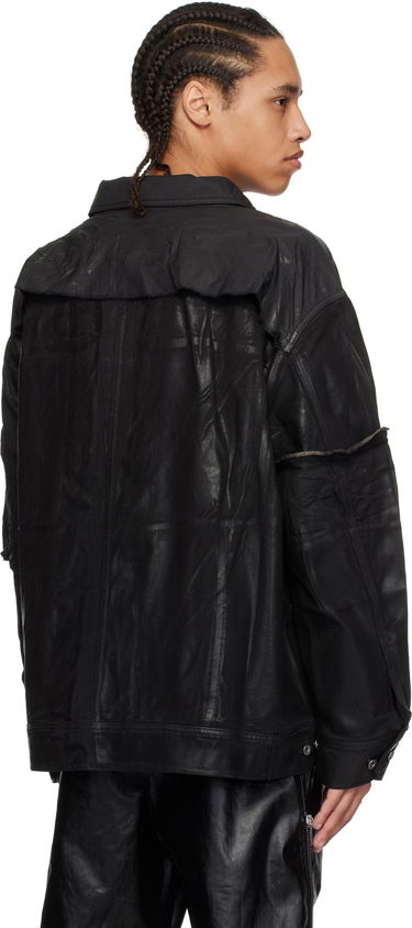 Jakke Rick Owens Rick Owens DRKSHDW Hollywood Jumbo Worker Denim Jacket Sort | DU01E3761 COMW1, 2