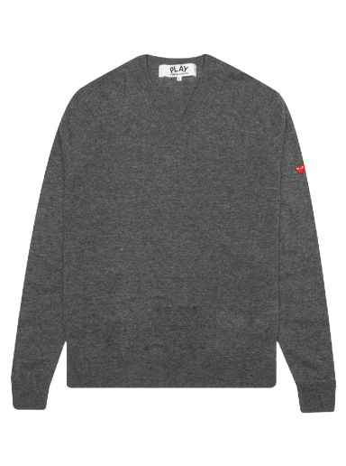 Sweater Comme des Garçons PLAY Small Heart Crewneck Grå | AZ N040 051 3