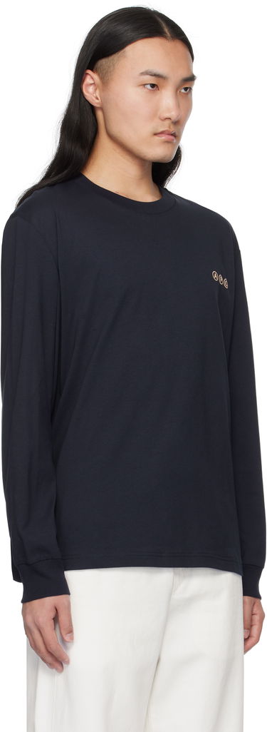 T-shirt A.P.C. Long Sleeve Adresse T-Shirt Mørkeblå | COHBM-M26438, 4