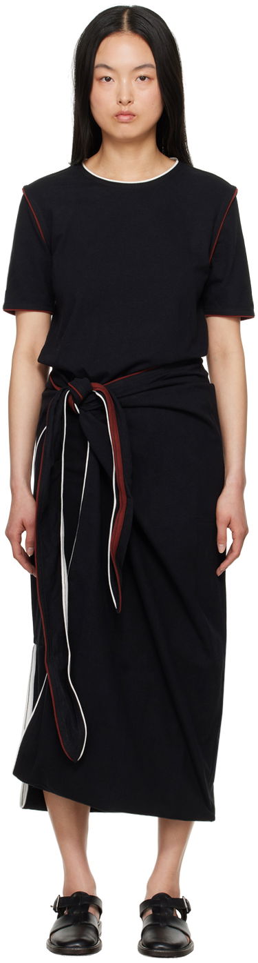 Kjole LEMAIRE Lemaire Wrap Midi Dress Sort | DR1044 LJ1010, 0