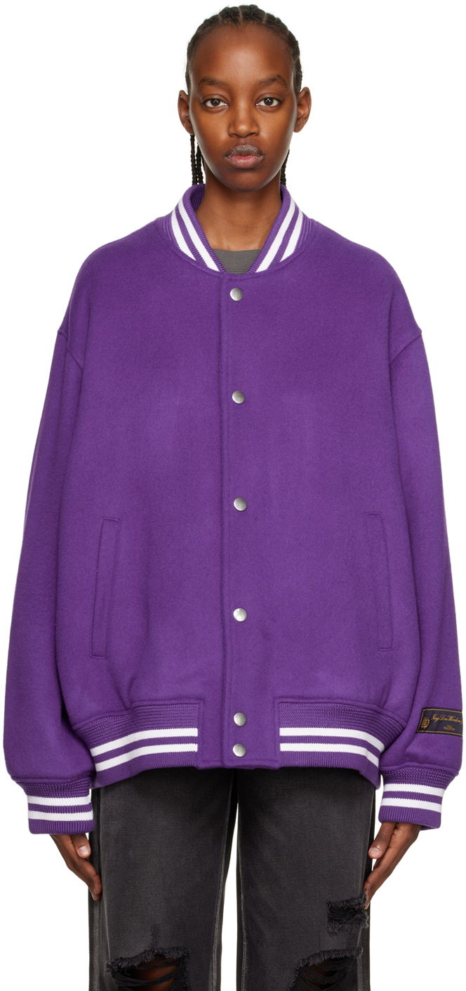 Bomberjakke We11done We11done Oversized Bomber Jacket Lilla | WD-JP3-22-029-U-PP