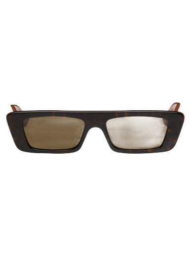 Solbriller Gucci Tortoiseshell Rectangular Sort | GG1331S-003