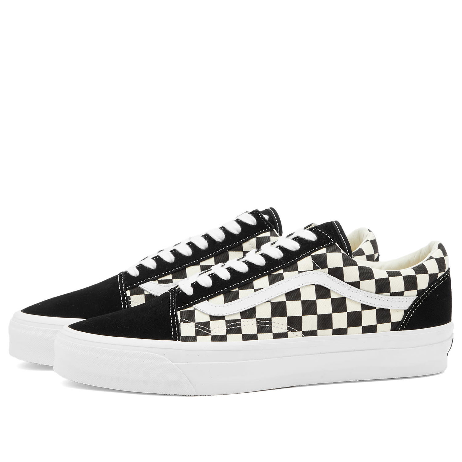 Sneakers og sko Vans Men's Old Skool 36 Sneakers in Lx Checkerboard Black/Off White, Size UK 10 | END. Clothing Sort | VN000CQD2BO, 0