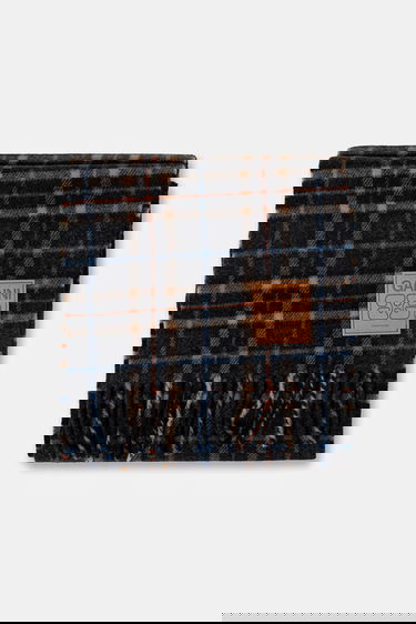 Tørklæde GANNI Double Face Wool Check Scarf Flerfarvet | A6933, 1